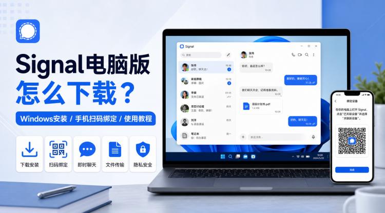 Signal电脑版怎么下载？Windows安装、扫码绑定与使用教程
