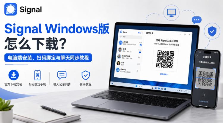 Signal Windows版怎么下载？电脑端安装、扫码绑定与聊天同步教程 封面图